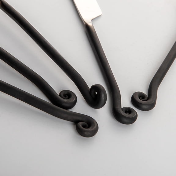 Forged 20-Piece Matte Black Silverware Set, 18/10 Stainless Steel Flatware Service for 4, Rustic Black Flatware, Spoons Forks Set Home Kitchen Restaurant Housewarming, Dishwasher Safe