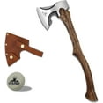 thumbnail image 1 of THKFWD 22.3" Wood Splitting Axe - Forged Carbon Steel Chopping Hatchet with Leather Sheath, Heavy-Duty for Camping,Survival and Firewood Cutting, 1 of 6
