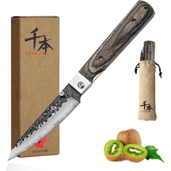 Forged 440A Stainless Steel Ultra Sharp Pocket Folding petty Universal Knife Color Wood Handle Camping Travel Outdoor Portable Fruit Knife