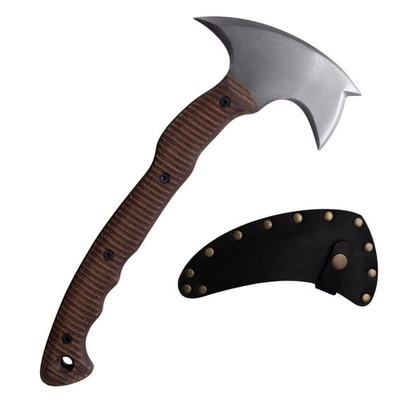 Forged Axe for Camping, 2.05lb Camp Hatchet w/ Leather Cover & Polymer Composite handle