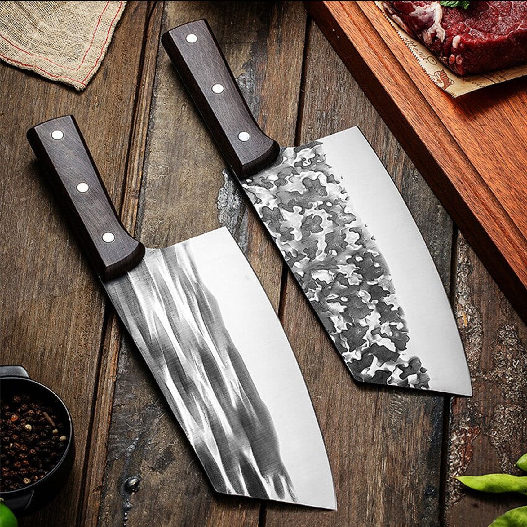 Butcher Knife Full Tang Handmade Highcarbon Clad Steel Kitchen