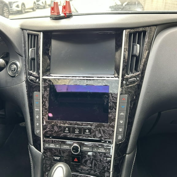 Forged Carbon Fiber For Infiniti Q50 2013-2020 Car Film Interior Sticker Center Console Gear Dashboard Air Door Handle Lift Panel