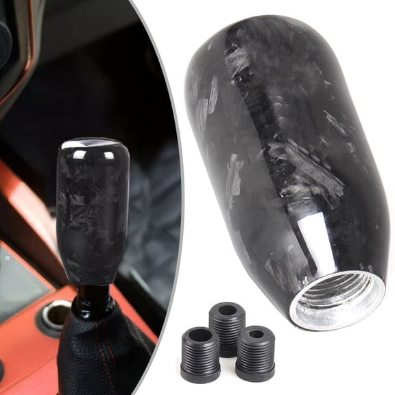Forged Carbon Fiber Gear Shift Knob Suitable for Manual and Automatic Vehicles Offers Enhanced Shift Control and Comfortable Driving Experience