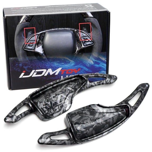 Forged Caron Fiber Pattern Style Larger Paddle Shifter Extensions For Chevrolet 2014-2019 C7 Corvette, 2016-up Gen6 Camaro