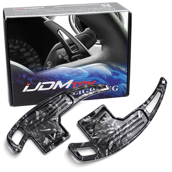 Forged Caron Fiber Pattern/Style Larger Paddle Shifter Extensions For Ford 2015-2023 Mustang Gen6