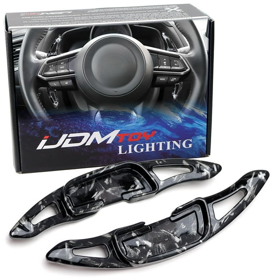 Forged Caron Fiber Pattern/Style Larger Paddle Shifter Extensions For Mazda 3 6 CX-3 CX-5 CX-9 MX-5