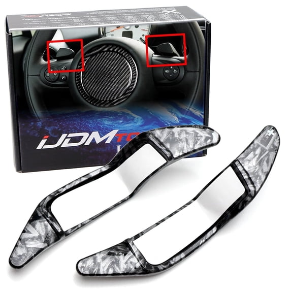 Forged Caron Fiber Pattern Style Larger Paddle Shifter Extensions For Mini Cooper 2007-14 R55 R56 R57 R58 R59 R60 R61