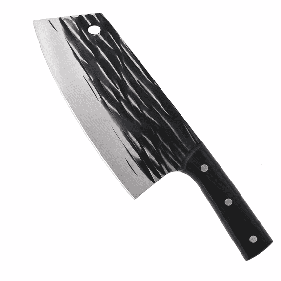 Atisen 8.19" Forged Cleaver Knife  High Carbon Steel, Hammered, Wood Handle