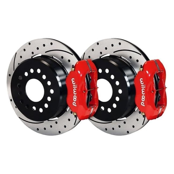 Forged Dynalite P & S Park Brake Kit - Drilled Red - 2.75 in.