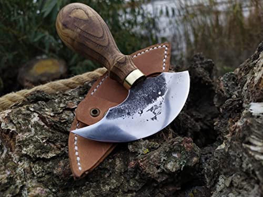 Leather Round Knife. Small Round Knife. Skinning knife.