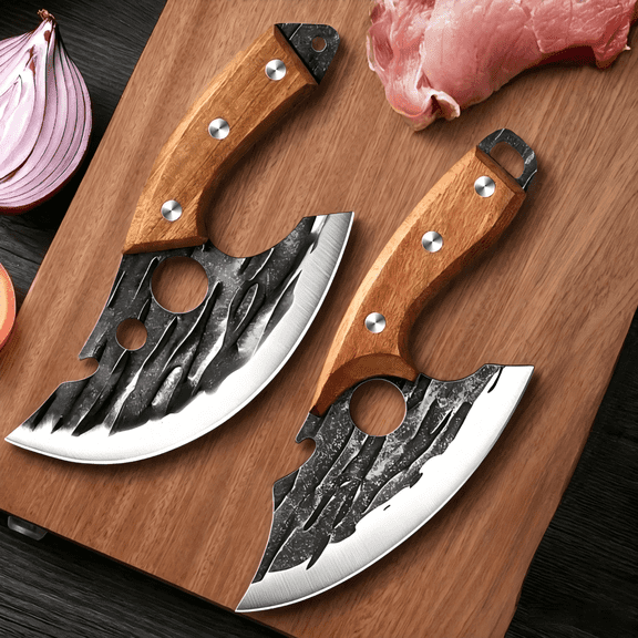 Plys Forged Meat Cleaver Kitchen, Small Fishing Boning Knife, Fruit Cutting BBQ Butcher Portable Utility Can Opener