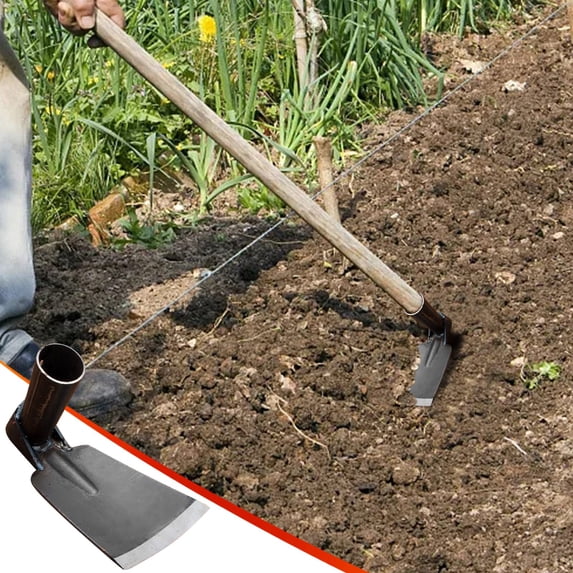Forged Outdoor Agricultural Hoe for Digging, Flower and Vegetable Planting, Durable Garden Weeding Tool