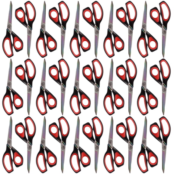 JubileeYarn Forged Titanium Fabric Shears - 9.5" Black w/Red - 30 Set Bulk Pack