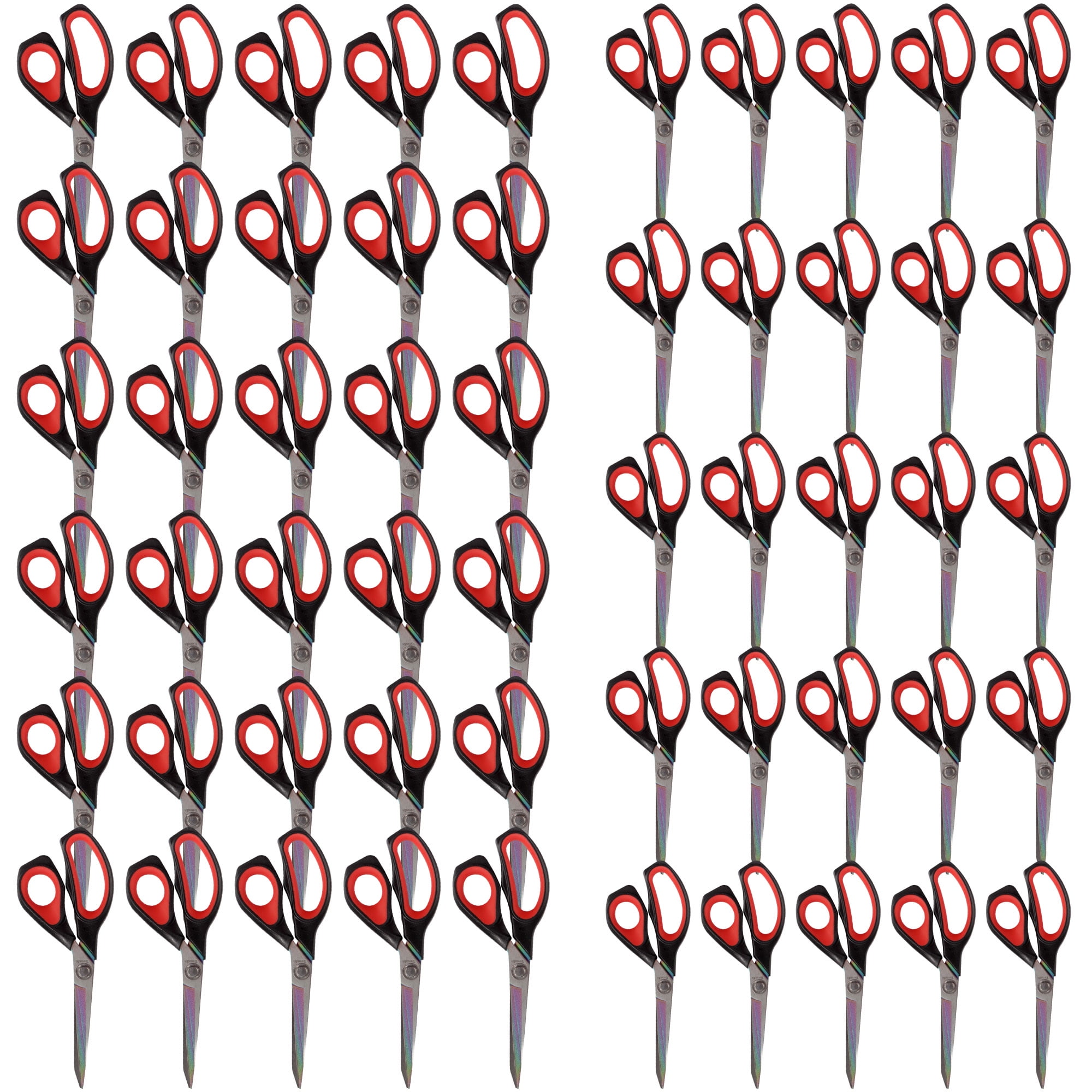 JubileeYarn Forged Titanium Fabric Shears Double Pack - 8.5" & 9.5" Black w/Red - 30 Set Bulk Pack