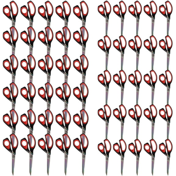 Forged Titanium Fabric Shears Double Pack - 8.5" & 9.5" Black w/Red - 30 Set Bulk Pack