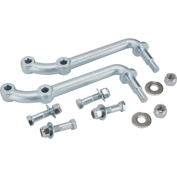 Speedway Motors Forged Upper Shock Mounts Pair, 5-1/2 Inch Length, Zinc Plated Steel, Accepts 5/8 ID Bushings, Beam Axle Applications, Compatible with 194852 Ford F1