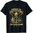 thumbnail image 1 of Forged of Salt and Steel U.S. Naval Ships 250th Anniversary T-Shirt, 1 of 2