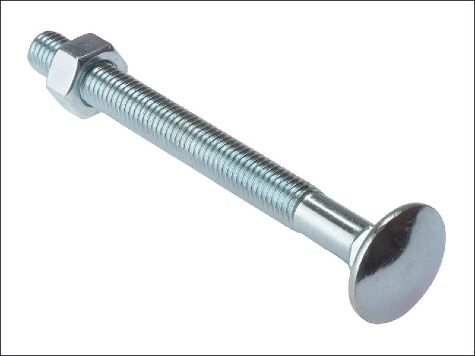 Forgefix - Carriage Bolt & Nut ZP M12 x 130mm Bag 5