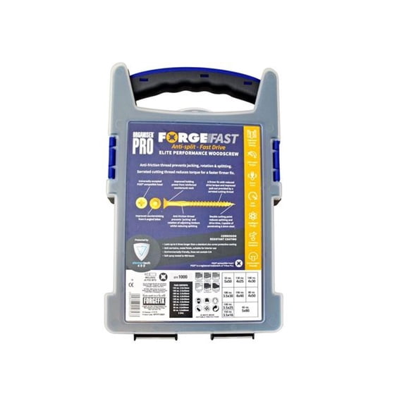 Forgefix - ForgeFast Pozi Compatible Elite Performance Wood Screw Organiser 1000 Piece