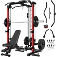 thumbnail image 1 of Forgemus Smith Machine Home Gym, 2000LBS Power Rack Cage with Cable Crossover for Full Body Workout, 1 of 11