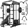 thumbnail image 1 of Forgemus Smith Machine,Multi-Function Power Cage with Dual Pulley Cable Crossover System,2000LBS All-in-One Squat Rack with Smith Bar and Attachments,Workout Machine for Home Gym, 1 of 10
