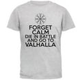 thumbnail image 1 of Forget Calm Die and Go To Valhalla Mens T Shirt Light Heather Grey SM, 1 of 1