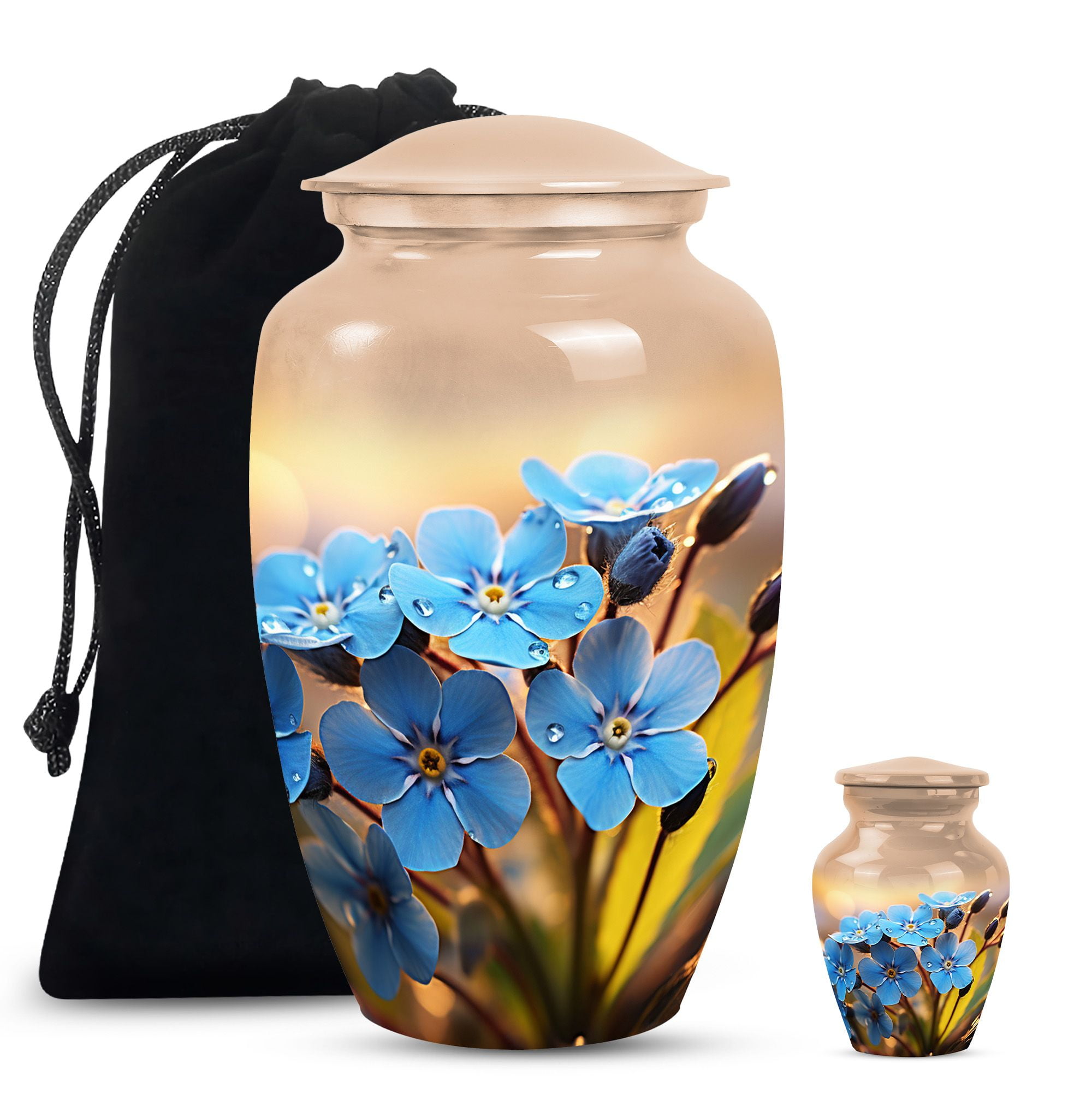 Forget Me Forest Flower Funeral Large Urn For Ashes For Women ...