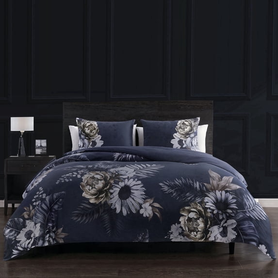 Forget Me Not 3 Piece Reversible Duvet Cover Set, Queen