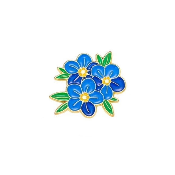 Forget Me Not Blue Flower Enamel Pin Flower Brooch Gifts Badge Nature Jewelry Accessory