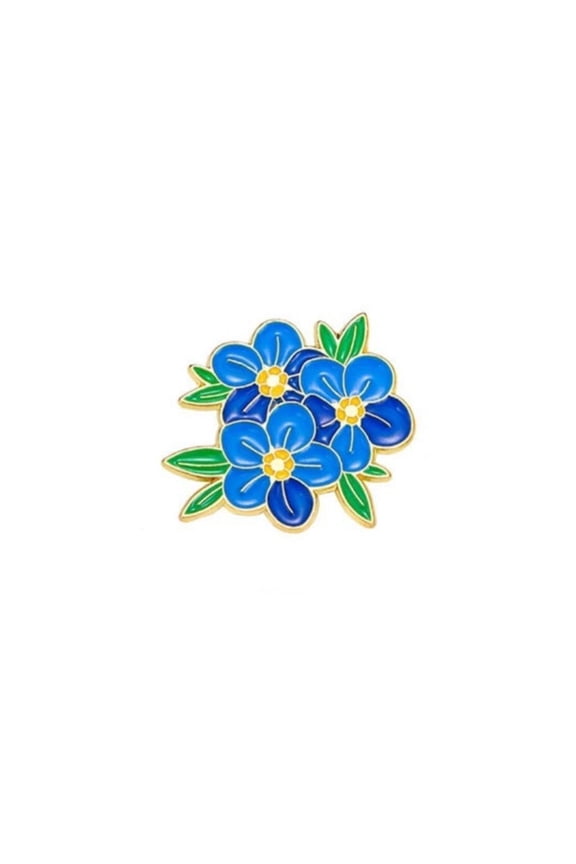 Forget Me Not Blue Flower Enamel Pin Flower Brooch Gifts Badge Nature Jewelry Accessory