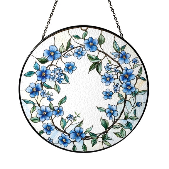 Forget Me Not Floral Glass Suncatcher, Miscarriage Memorial for Mom of an Angel, Healing Window Decor Gift
