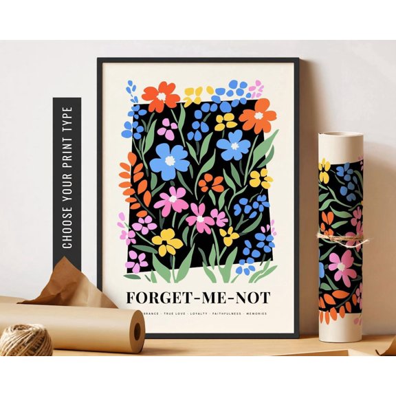 Forget Me Not Flower Botanical Wall Decor