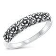 thumbnail image 1 of Forget Me Not Flowers Ring .925 Sterling Silver Band Jewelry Female Male Unisex Size 5, 1 of 4