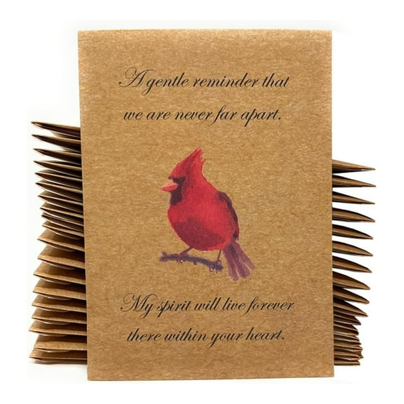 Cardinal Funeral Bird Seed Favors - 20 Individual Sealed Packets of Birdseed - Prefilled