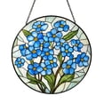 Forget Me Not Stained Glass Style Suncatcher – Blue Floral Window ...