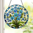 Forget-Me-Not Stained Glass Suncatcher, Blue Floral Sun Catcher Window ...