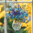 thumbnail image 1 of Forget-Me-Not Stained Glass Suncatcher,Blue Flowers Vase Suncatcher,Floral Stained Glass Window Hanging for Home,Garden,Gifts,7.87 Inch, 1 of 5