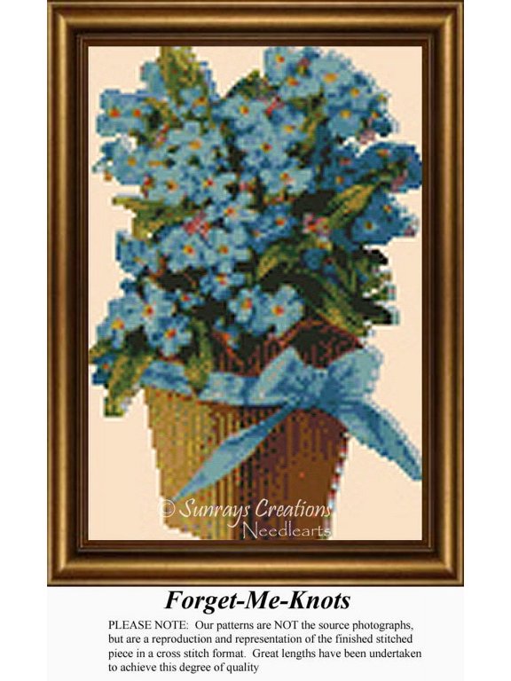 Forget-Me-Nots, Vintage Counted Cross Stitch Pattern (Pattern Only, You Provide the Floss and Fabric)