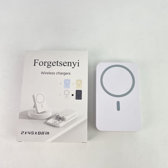 Forgetsenyi Wireless chargers, Portable Charger, 10000mAh Wireless Magnetic Power Bank with USB-C Cable 22.5W PD Charging, Slim Phone Battery Pack -White