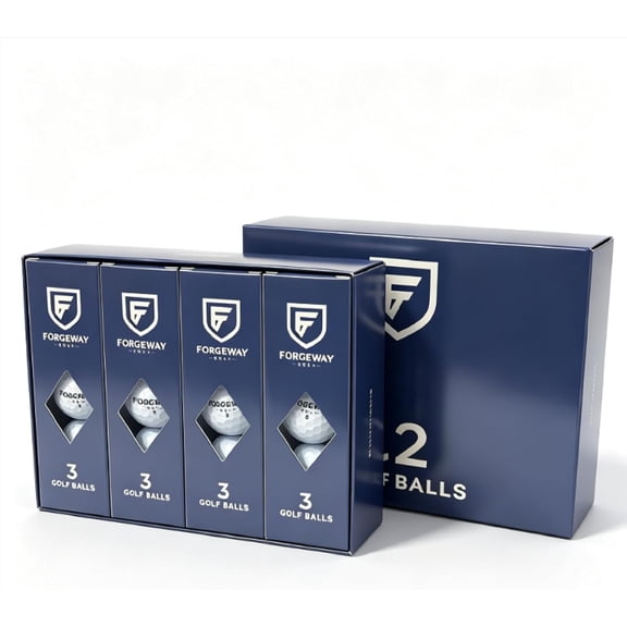 Forgeway Long Distance Golf Balls Long Flight, Soft Feel, Low Compression, Two-piece Construction, Surlyn core, high-Performance Golf Balls, 12-Pack