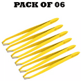 thumbnail image 1 of Forgica Professional Stainless Steel Paper Coated Plain Tweezers Pack of 06, 1 of 5