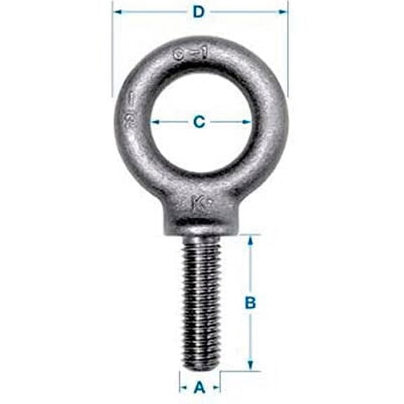 Forging K2025 - Carbon Eyebolt - Shoulder Pattern - 1/2-13 - 1-1/2" Shank - Made In ,(Pack of 5)