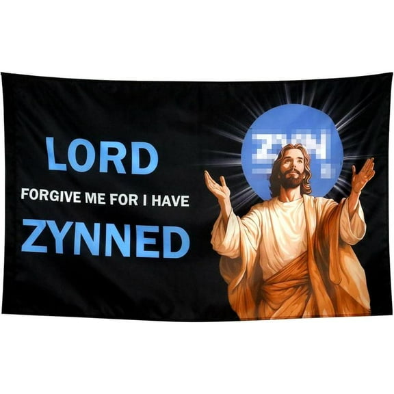Forgive Me for I Have Zynned Flag Cool Funny Flags for College Dorm Room Guys Girls Wall Meme Flags Banner Bedroom Man Cave Indoor Outdoor Garden Decor