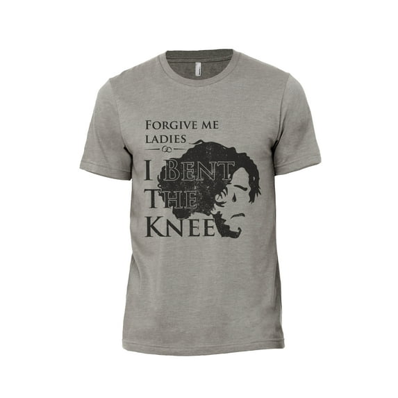 Forgive Me Ladies I Bent The Knee Men's Modern Fit Fun Casual T-Shirt Printed Graphic Tee Military Grey Small