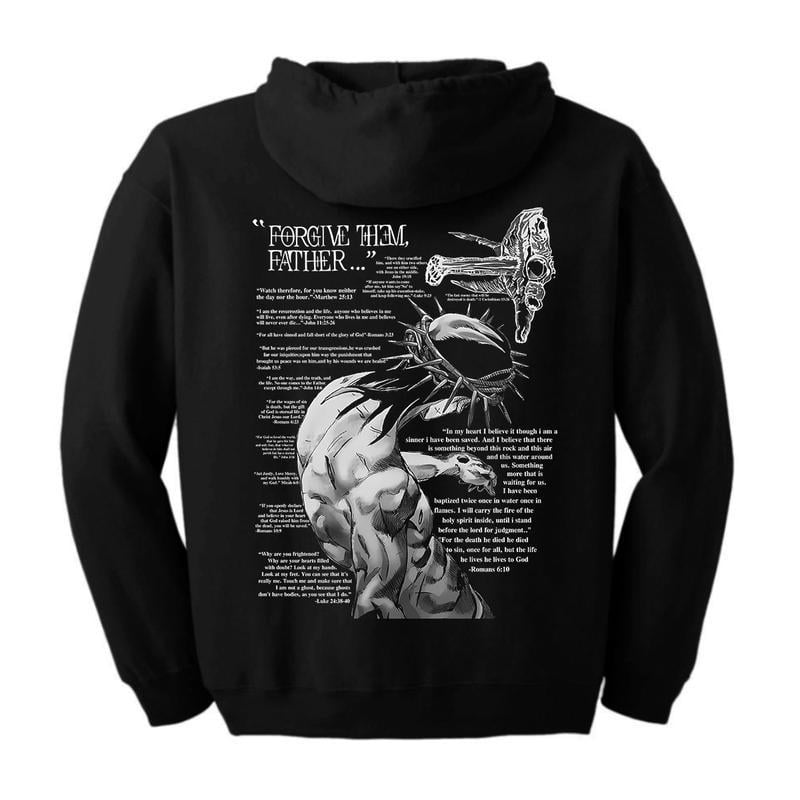 Them. Father Bible Verses Print Fabric mens Unisex Comfort Hoodie, Color Forest Green