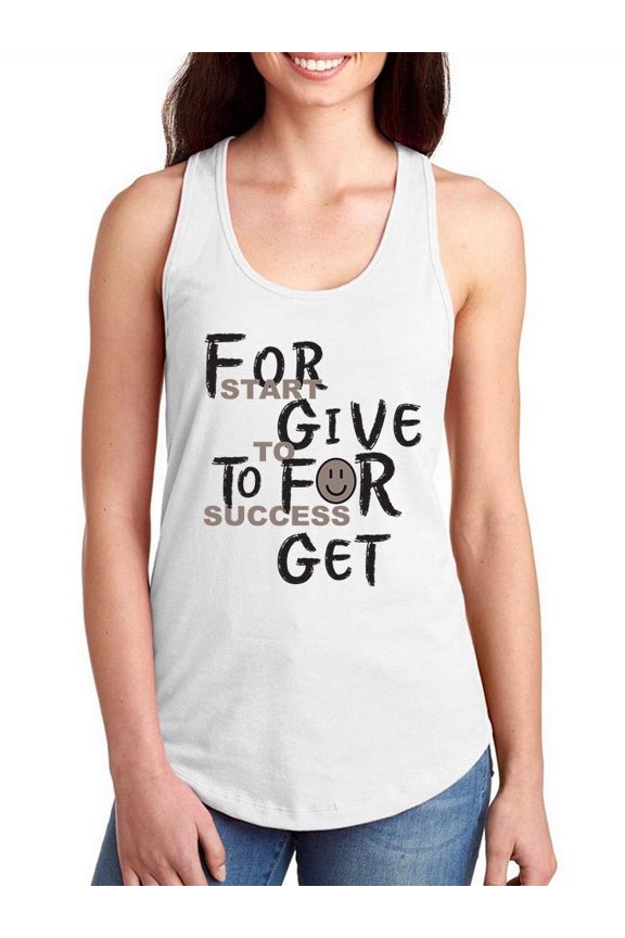 Forgive To Forget Quote Racerback Tank Women -Image by Shutterstock, Female x-Small