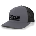 thumbnail image 1 of Forgiven Cross Christian Mens Hat Embroidered Mesh Back Trucker Baseball Cap, Charcoal/Black, 1 of 4