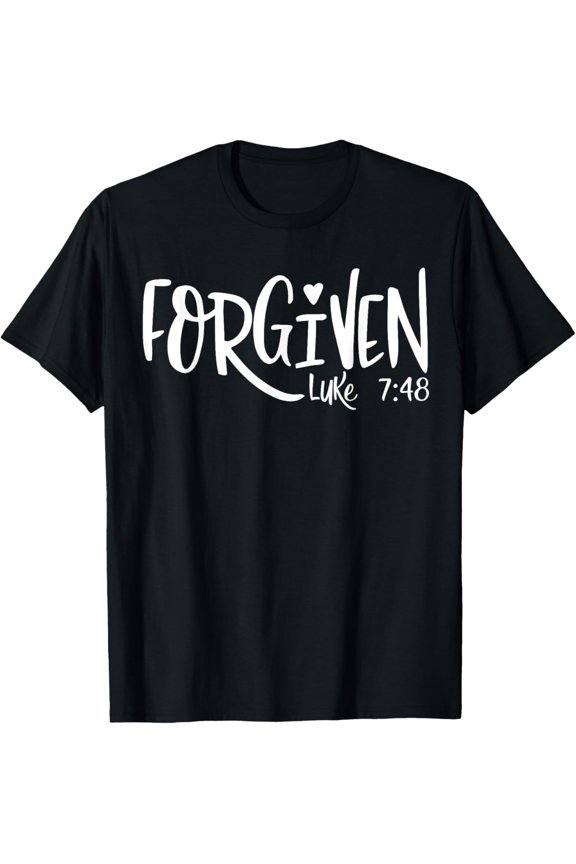 Forgiven Faith Based Top Plus Size 2x Christian Bible Verse Funny Creative Graphic T-Shirt