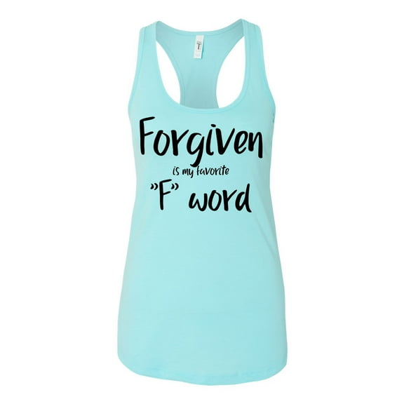 Forgiven Is My Favorite F Word Ladies Racerback Tank Top-Cancun-Small