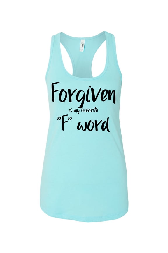 Forgiven Is My Favorite F Word Ladies Racerback Tank Top-Cancun-large